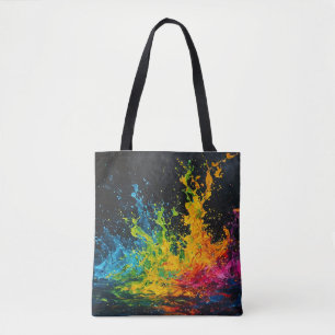 Kleurverf plastic tote bag