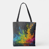 Kleurverf plastic tote bag (Achterkant)