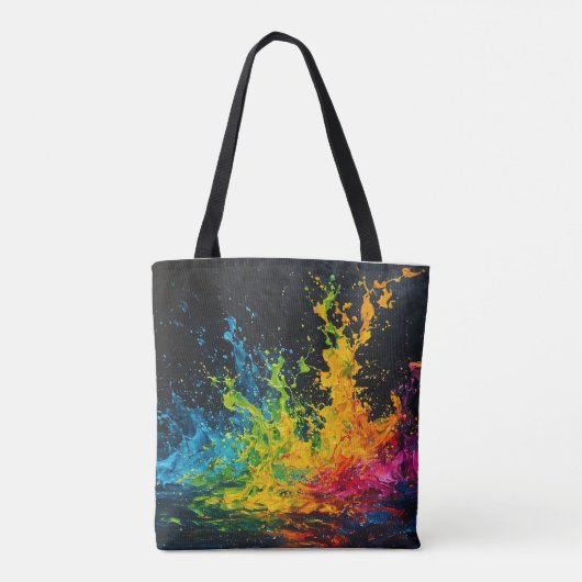 Kleurverf plastic tote bag (Achterkant)
