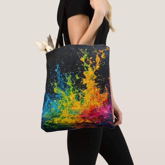 Kleurverf plastic tote bag (Dichtbij)