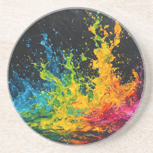 Kleurverf plastic zandsteen onderzetter