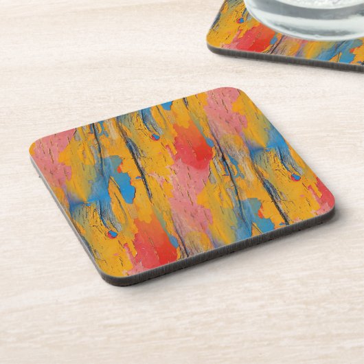 Kleurverf Splatter Bier Onderzetter (Linkerzijde)