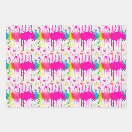 Kleurverf Splatter Inpakpapier Vel (Voorkant)
