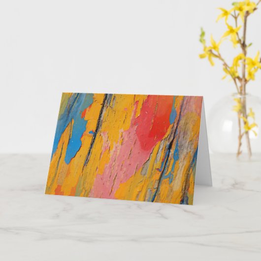 Kleurverf Splatter Kaart (Gele Bloem)