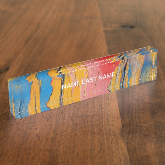 Kleurverf Splatter Naambordje (Zijkant)