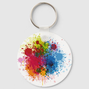 Kleurverf Splatter Sleutelhanger