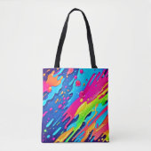 Kleurverf Splatter Tote Bag (Voorkant)