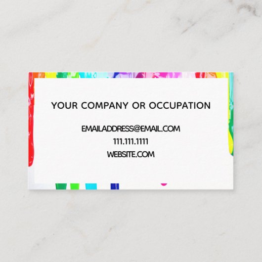 Kleurverf Splatter Visitekaartje (Achterkant)