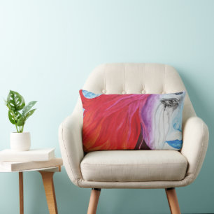 Kleurverlies Surrealistische Regenboog Vrouw Portr Kussen