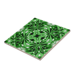 Kleurverloop in groen gevulde perspectieftekening tegeltje