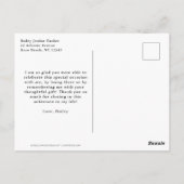 Kleurverloop Jaar Afstudeerklas Bedankt Briefkaart (Achterkant)