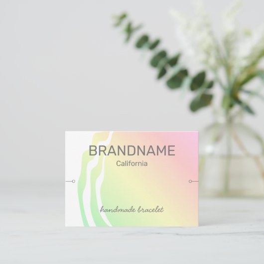 Kleurverloop Ombre Rainbow Bracelet, roze Visitekaartje (Staand voorkant)