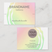 Kleurverloop Ombre Rainbow Bracelet, roze Visitekaartje (Voorkant / Achterkant)