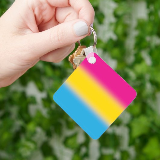 Kleurverloop Panseksuele Pride Vlag – Kleurrijke P Sleutelhanger (Hand)