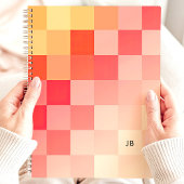 Kleurverloop Roze Schachboard Monogram met Vet Let Planner
