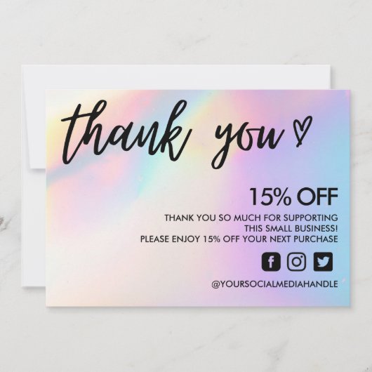 Kleurverschuiving Hartelijk dank Kaart (Voorkant)