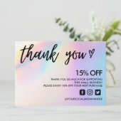 Kleurverschuiving Hartelijk dank Kaart (Staand voorkant)