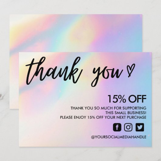 Kleurverschuiving Hartelijk dank Kaart (Voorkant / Achterkant)