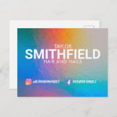 Kleurverschuiving Neon Light Holographic Trendy Briefkaart (Voorkant / Achterkant)