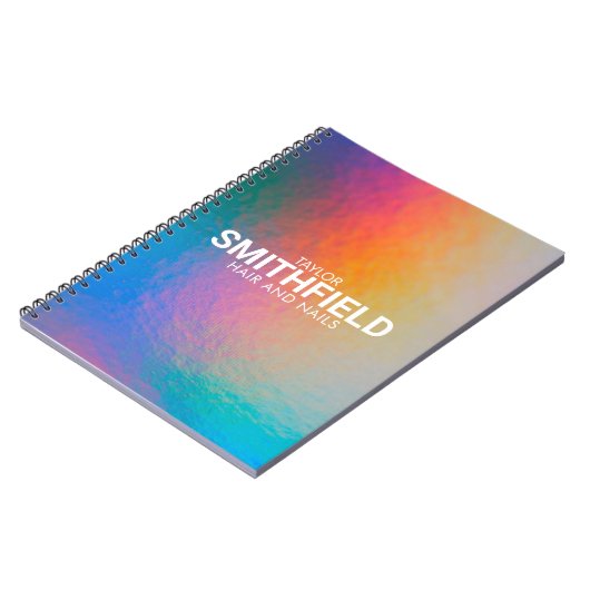 Kleurverschuiving Neon Light Holographic Trendy Notitieboek (Linkerzijde)