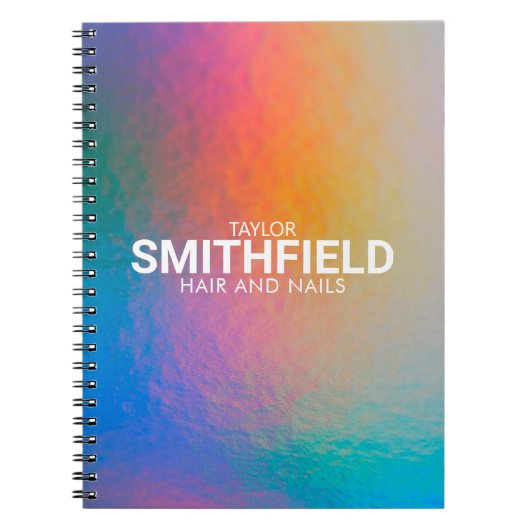 Kleurverschuiving Neon Light Holographic Trendy Notitieboek (Voorkant)