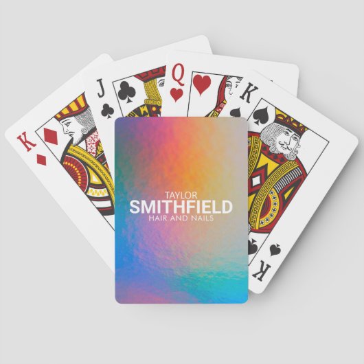 Kleurverschuiving Neon Light Holographic Trendy Pokerkaarten (Achterkant)