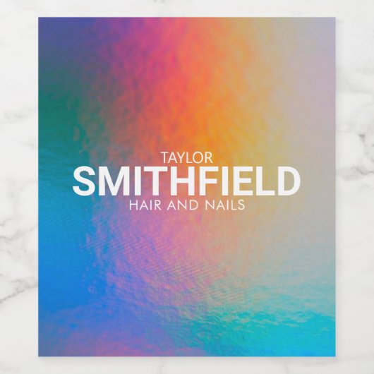 Kleurverschuiving Neon Light Holographic Trendy Wijn Etiket (Enkel label)