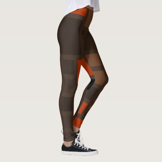 Kleurvierkantspatroon Retro Leggings (Rechts)
