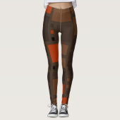 Kleurvierkantspatroon Retro Leggings (Voorkant)