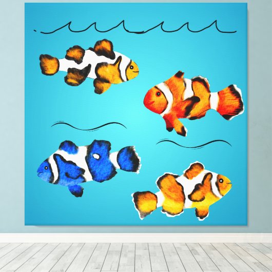 Kleurvis Canvas Afdruk (Insitu (Houten vloer))