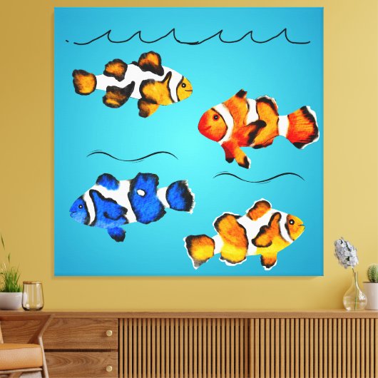 Kleurvis Canvas Afdruk (Insitu (Woonkamer))