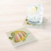 Kleurvis Glazen Onderzetter (Schuin)