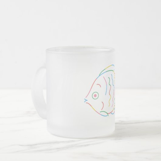 Kleurvis Matglas Koffiemok (Voorkant links)