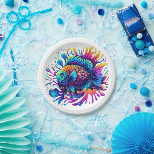 Kleurvis Papieren Bordje (Feest)