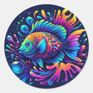 Kleurvis Ronde Sticker
