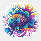 Kleurvis Ronde Sticker (Voorkant)