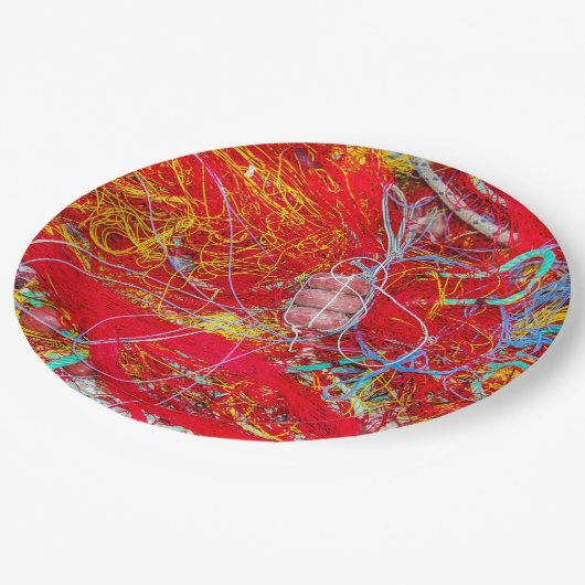 Kleurvisnetten Papieren Bordje (Gekanteld)