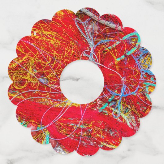 Kleurvisnetten Wijnglaslabel (Voorkant)