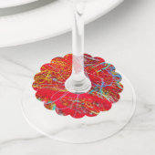 Kleurvisnetten Wijnglaslabel (Dichtbij)