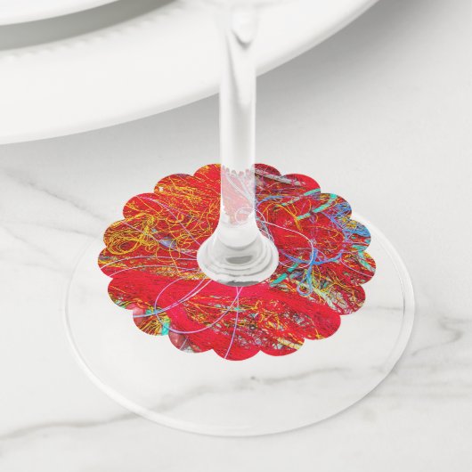 Kleurvisnetten Wijnglaslabel (Dichtbij)