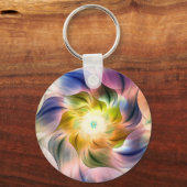 Kleurvlam Fractal Flower Sleutelhanger (Achterkant)