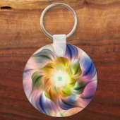 Kleurvlam Fractal Flower Sleutelhanger (Voorkant)