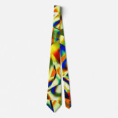 Kleurvlekken op gebogen groenbeige strepen stropdas (Voorkant)