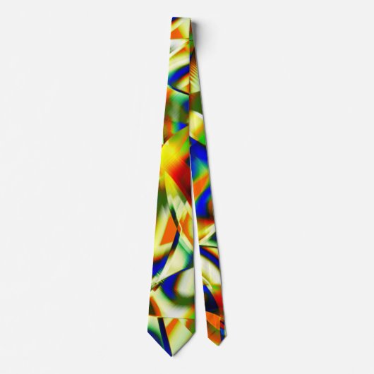 Kleurvlekken op gebogen groenbeige strepen stropdas (Voorkant)