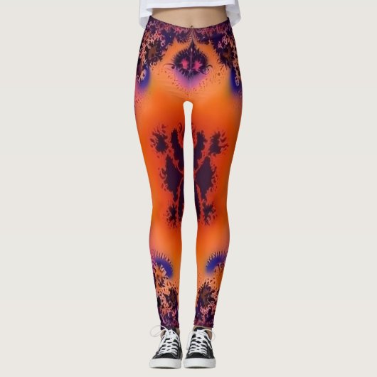 kleurvlekken op zonsondergang leggings (Voorkant)
