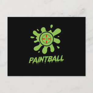 Kleurvlekken Paintball Player Paintball Color Ball Briefkaart