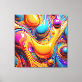 Kleurvloeistofbelletjes Canvas Afdruk