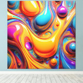 Kleurvloeistofbelletjes Canvas Afdruk (Insitu (Houten vloer))