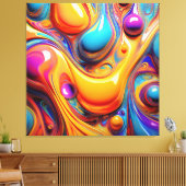 Kleurvloeistofbelletjes Canvas Afdruk (Insitu (Woonkamer))