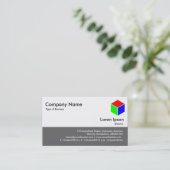 Kleurvoettekst - Cube - Grey Visitekaartje (Staand voorkant)